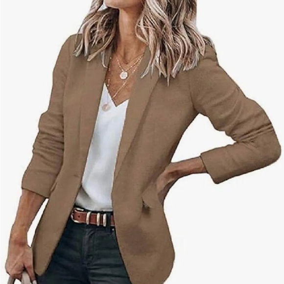 Amazon Womens Casual Open Front Long Sleeve Blazer - Picture 1 of 4